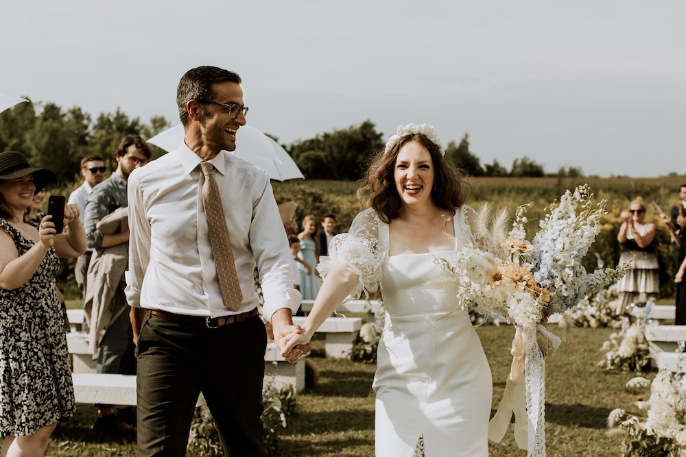 Mackenzie and Amir's wedding. Prince Edward County. Hair and makeup by Maya Goldenberg Eco Beauty Professional