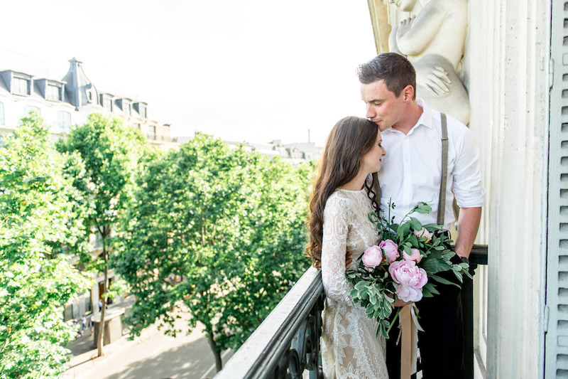 This hot couple on the balcony of the Grand Hotel, Paris.