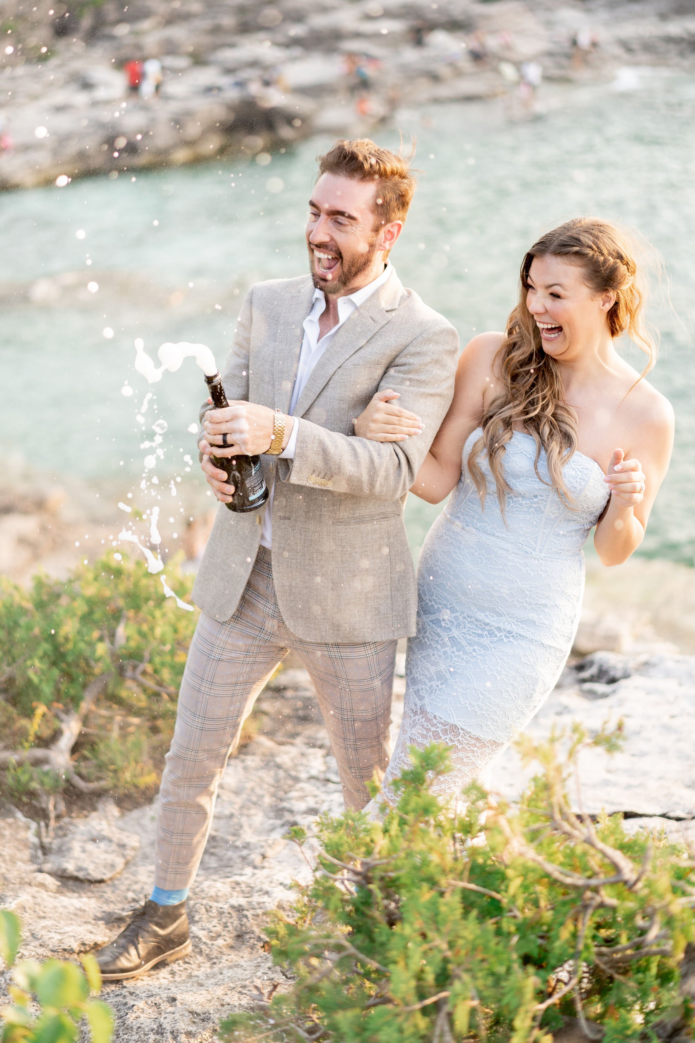 pop the champagne on the engagement shoot in Owen Sound