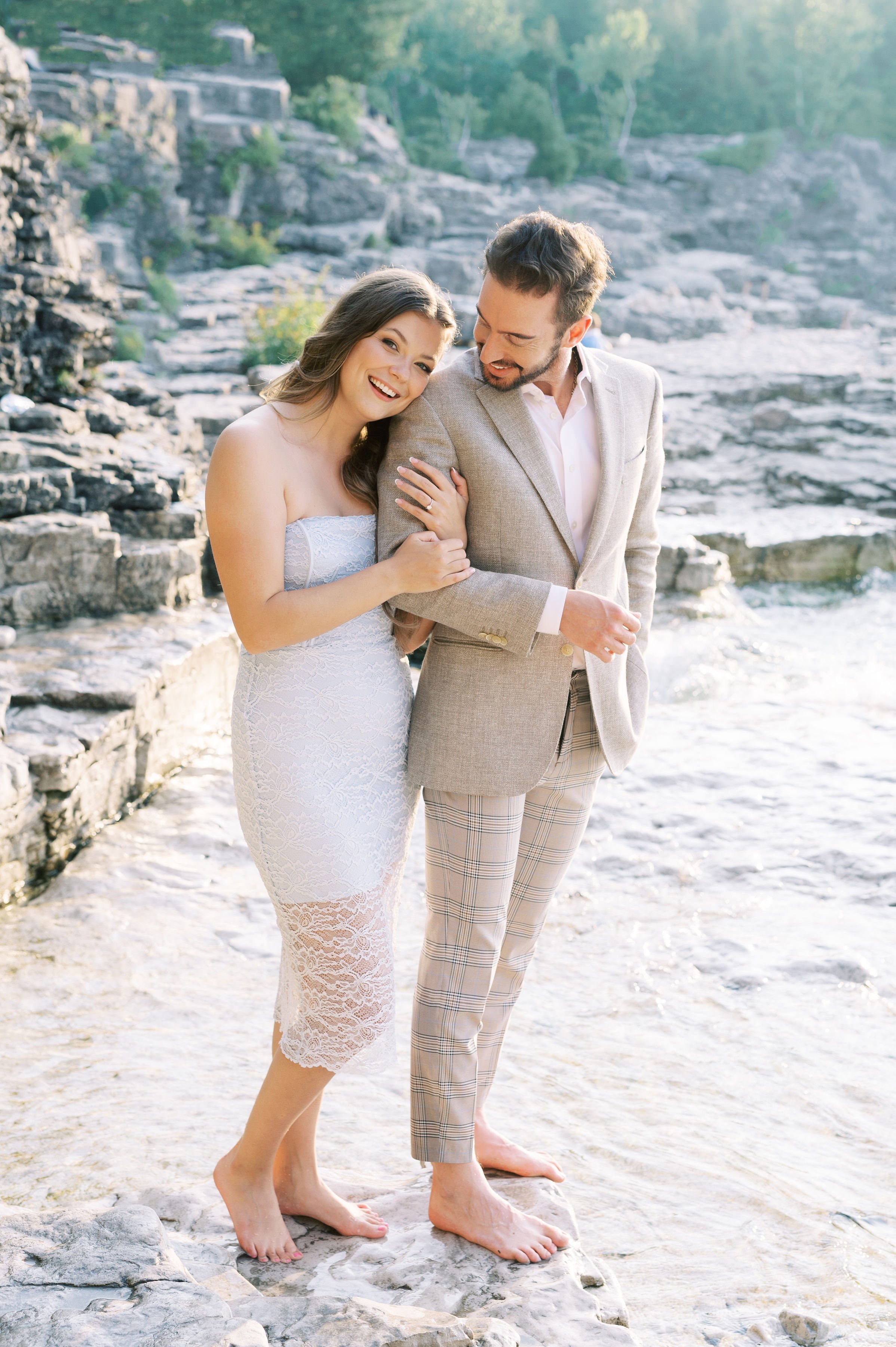 Mercedes and Russel in Owen Sound for their engagement shoot With Whitney.