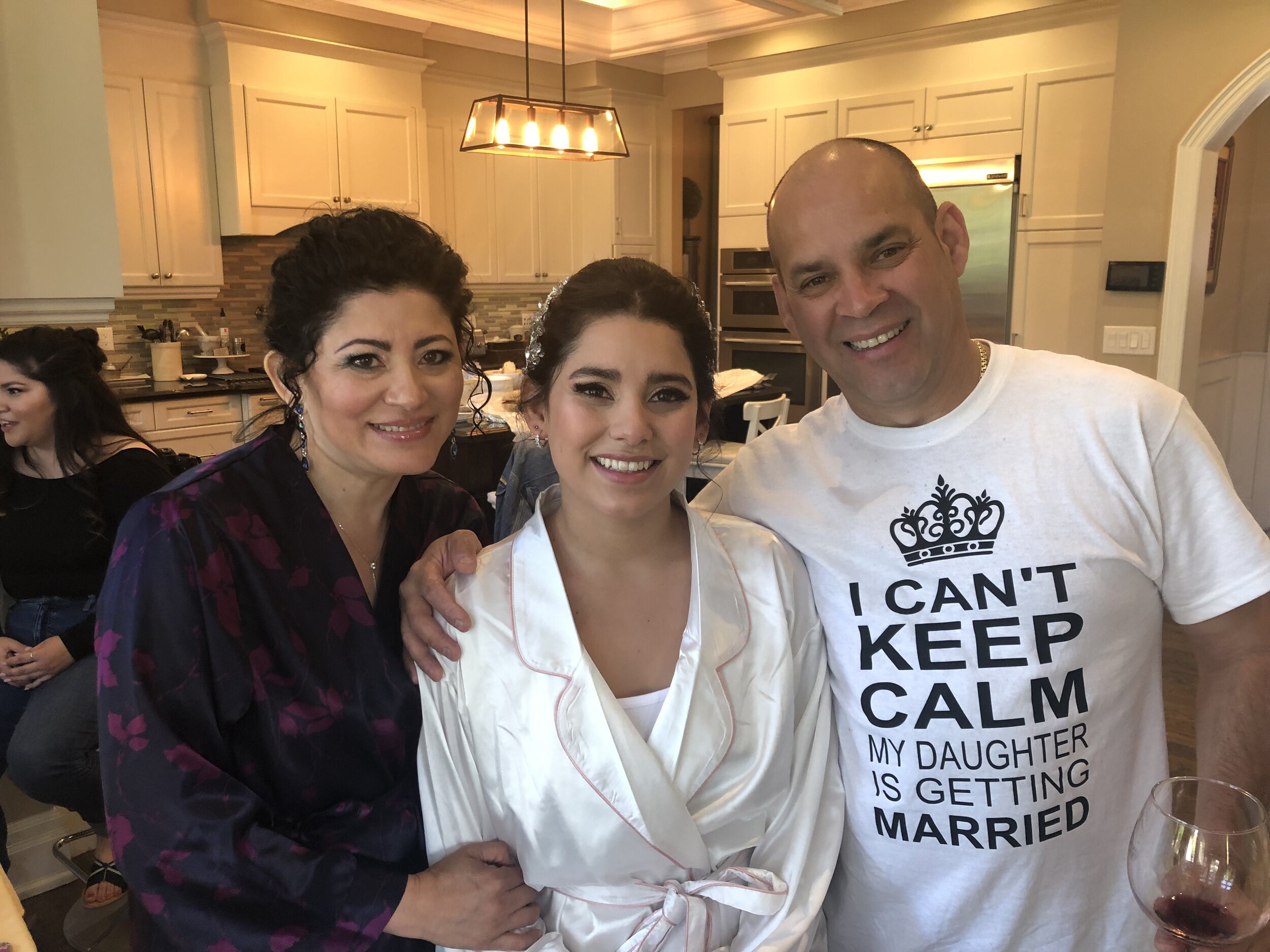 Funny t shirt dad! Mom and bride..