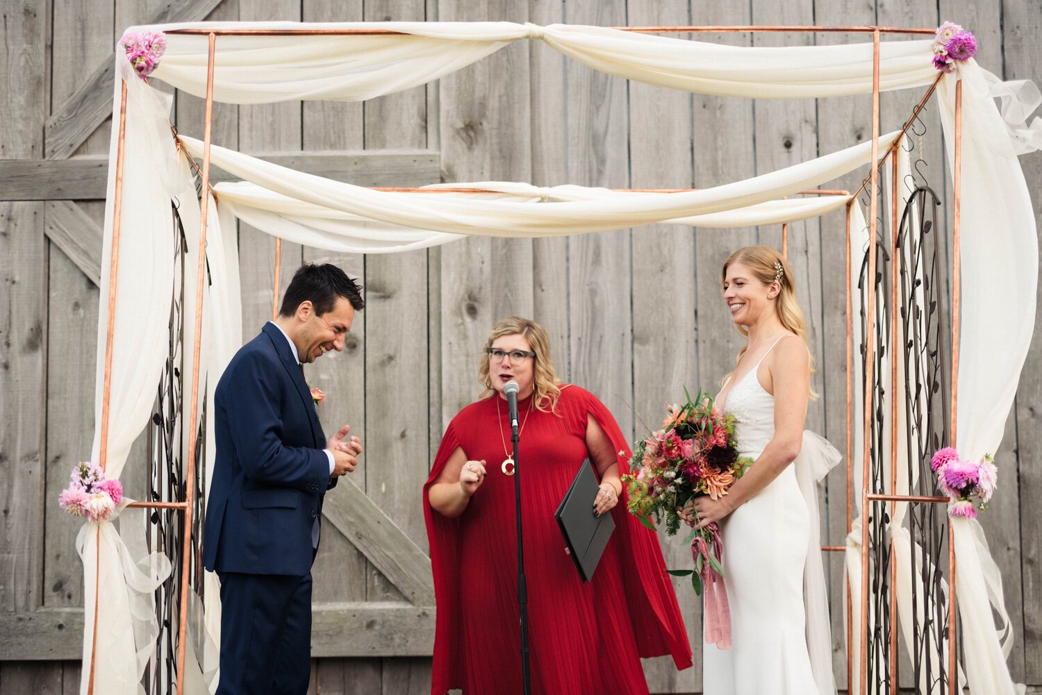 The bride and groom under the Chuppah at the Old Third.